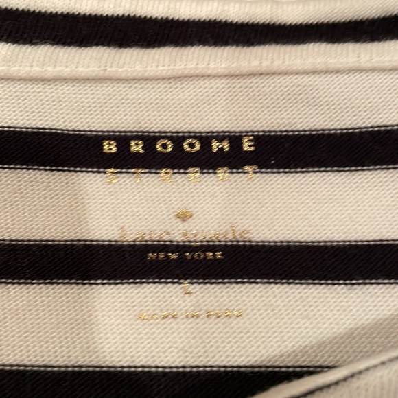 Kate Spade boat neck striped shirt. 3/4 length sleeves with ruffled back hem. L. - Picture 5 of 9